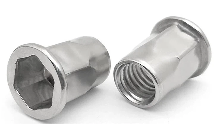 Half Hex Through Hole Flat Head Rivet Nut SS316 factory