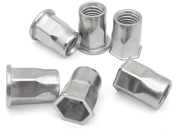 Half Hex Through Hole Flat Head Rivet Nut SS316 suppliers