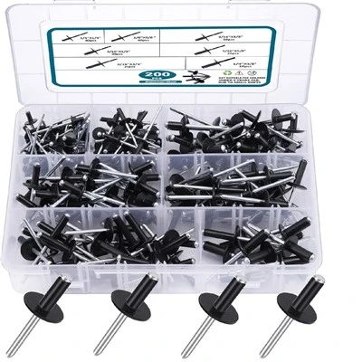 کیت پرچ کور سیاه فلنج بزرگ 200pcs